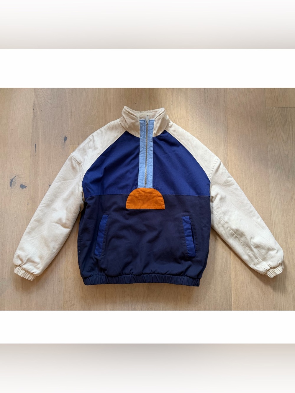 Unisex Zara x Rhode Collab Colorblock Half Zip Fleece Jacket - Large